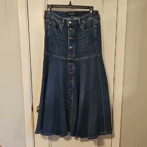 Liverpool Denim Button-Front Skirt